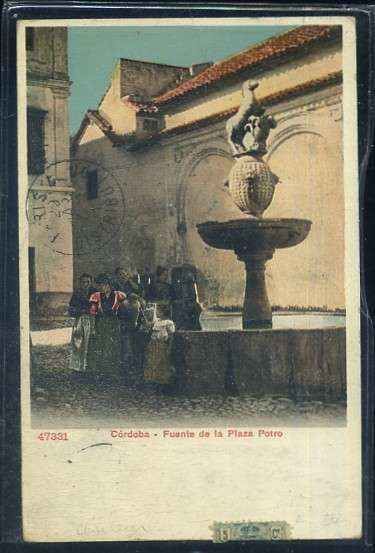 POSTAL ANTIGUA DE CORDOBA - FUENTE DE LA PLAZA POTRO