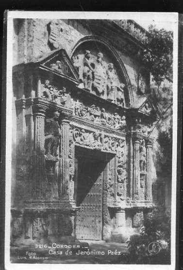 POSTAL ANTIGUA DE CORDOBA - CASA DE JERONIMO PAEZ