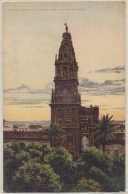 POSTAL ANTIGUA DE CORDOBA - LA TORRE DE LA CATEDRAL DESDE EL PATIO DE LOS NARANJOS