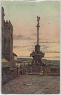 POSTAL ANTIGUA DE CORDOBA - EL TRIUNFO COLUMNA DEDICADA A SAN RAFAEL