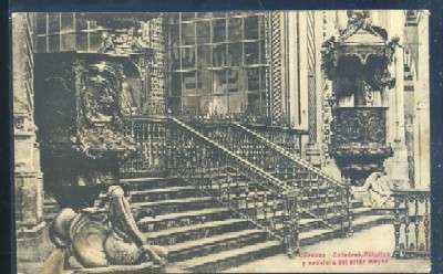 POSTAL ANTIGUA DE CORDOBA - CATEDRAL - PULPITOS Y ESCALERA DEL ALTAR MAYOR