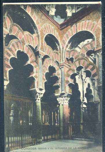 POSTAL ANTIGUA DE CORDOBA nº 19 MIRAB Y EL INTERIOR DE LA CAPILLA