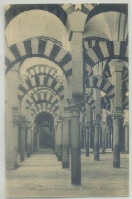 POSTAL ANTIGUA DE CORDOBA. INTERCOLUMNIO EN EL INTERIOR DE LA MEZQUITA