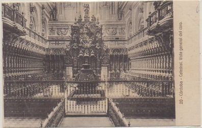 POSTAL ANTIGUA DE CORDOBA. CATEDRAL. VISTA GENERAL DEL CORO