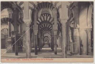 POSTAL ANTIGUA DE CORDOBA. CATEDRAL. PERSPECTIVA DE LA MEZQUITA