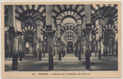 POSTAL ANTIGUA DE CORDOBA. INTERIOR DE LA MEZQUITA. LAS COLUMNAS