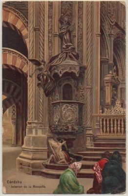 POSTAL ANTIGUA DE CORDOBA. INTERIOR DE LA MEZQUITA