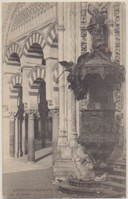 POSTAL ANTIGUA DE CORDOBA. MEZQUITA. PULPITO IZQUIERDO