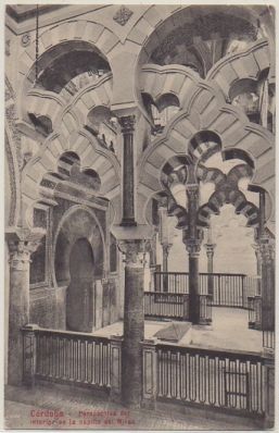 POSTAL ANTIGUA DE CORDOBA. PERSPETIVA DEL INTERIOR DE LA CAPILLA DEL MIRAB