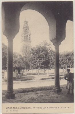 POSTAL ANTIGUA DE CORDOBA. MEZQUITA. PATIO DE LOS NARANJOS Y CLAUSTRO