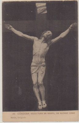 POSTAL ANTIGUA DE CORDOBA. ESCULTURA EN MARFIL. ALONSO CANO