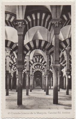 POSTAL DE CORDOBA. INTERIOR DE LA MEZQUITA CATEDRAL