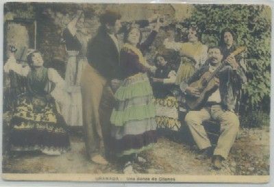 POSTAL ANTIGUA DE GRANADA. UNA DANZA DE GITANOS