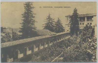 POSTAL ANTIGUA DE GRANADA. GENERALIFE. JARDINES