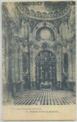 POSTAL ANTIGUA DE GRANADA. CARTUJA. SACRISTIA