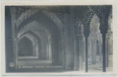 POSTAL DE ANTIGUA DE GRANADA. ALHAMBRA. SALA DE JUSTICIA