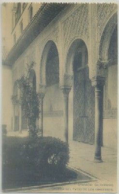 POSTAL DE ANTIGUA DE GRANADA. ALHAMBRA. GALERIA DEL PATIO DE ARRAYANES