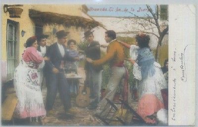 POSTAL ANTIGUA DE GRANADA. EL FIN DE LA JUERGA