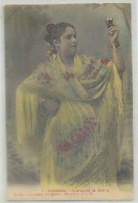 POSTAL ANTIGUA DE GRANADA. COSTUMBRE DE SEVILLA Nº 7