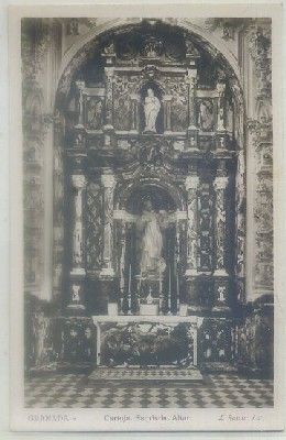 POSTAL ANTIGUA DE GRANADA. CARTUJA. SACRISTIA. ALTAR