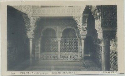 POSTAL DE GRANADA. ALHAMBRA. SALA DE LAS CAMAS Nº 218