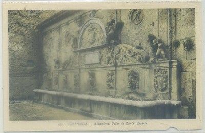 POSTAL DE GRANADA. ALHAMBRA. PILAR DE CARLOS V Nº 43