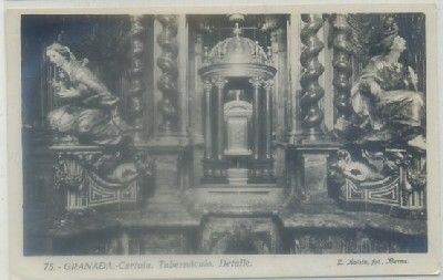POSTAL DE GRANADA. CARTUJA. TABERNACULO. DETALLE Nº 75