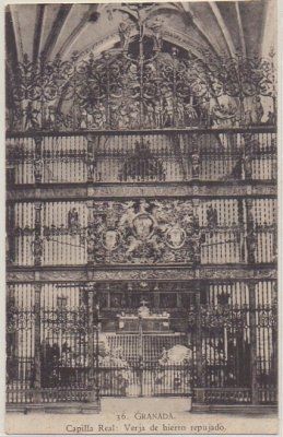 POSTAL ANTIGUA DE GRANADA. CAPILLA REAL. VERJA DE HIERRO REPUJADO Nº 36