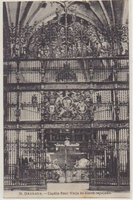 POSTAL ANTIGUA DE GRANADA. CAPILLA REAL. VERJA DE HIERRO REPUJADO Nº 36