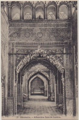 POSTAL ANTIGUA DE GRANADA. ALHAMBRA. SALA DE JUSTICIA