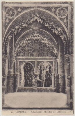 POSTAL ANTIGUA DE GRANADA. ALHAMBRA. MIRADOR DE LINDARAJA Nº 29