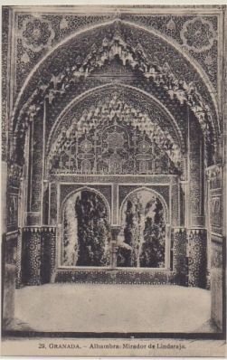 POSTAL ANTIGUA DE GRANADA. ALHAMBRA. MIRADOR DE LINDARAJA Nº 29