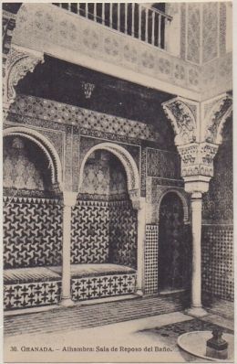 POSTAL ANTIGUA DE GRANADA. ALHAMBRA. SALA DE REPOSO DEL BAÑO Nº 30