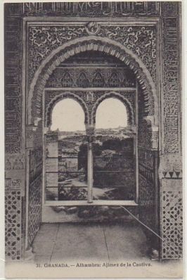 POSTAL ANTIGUA DE GRANADA. ALHAMBRA. AJIMEZ DE LA CAUTIVA Nº 31