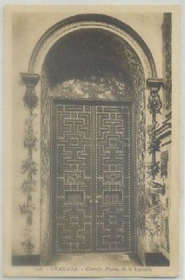 POSTAL ANTIGUA DE GRANADA. CARTUJA. PUERTA DE LA SACRISTIA