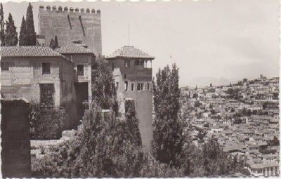 POSTAL DE GRANADA. VISTA GENERAL DE LA ALHAMBRA Y ALBAICIN
