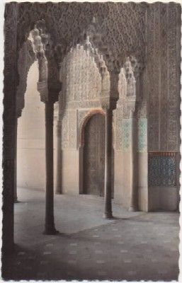 POSTAL DE GRANADA. LA ALHAMBRA. ARQUERIA DEL PATIO DE LOS LEONES Nº 70
