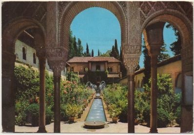 POSTAL DE GRANADA. GENERALIFE. PATIO DE LA ACEQUIA