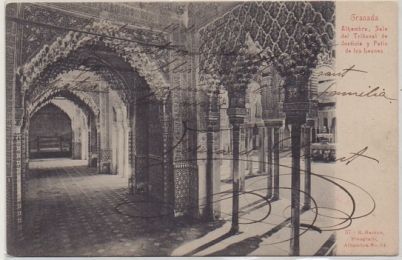 POSTAL ANTIGUA DE GRANADA. LA ALHAMBRA. SALA DEL TRIBUNAL DE JUSTICIA