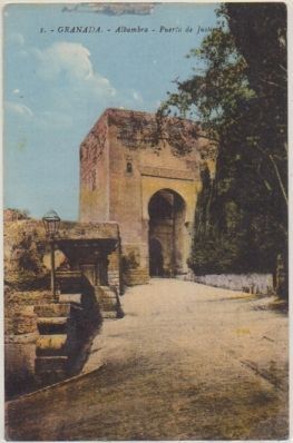 POSTAL ANTIGUA DE GRANADA. ALHAMBRA. PUERTO DE JUSITICIA