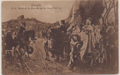 POSTAL ANTIGUA DE GRANADA. RENDICION DE GRANADA POR LOS REYES CATOLICOS
