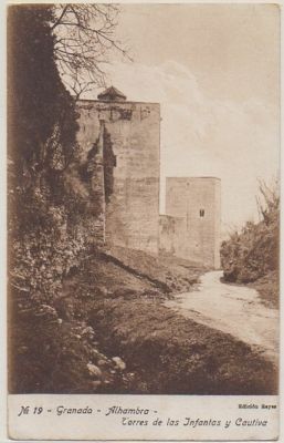 POSTAL ANTIGUA DE GRANADA. ALHAMBRA. TORRE DE LAS INFANTAS Y CAUTIVAS