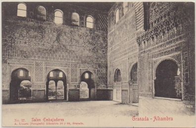POSTAL ANTIGUA DE GRANADA. ALHAMBRA. SALON DE EMBAJADORES