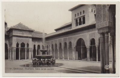 POSTAL ANTIGUA DE GRANADA. ALHAMBRA. PATIO DE LOS LEONES