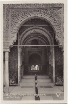 POSTAL ANTIGUA DE GRANADA. ALHAMBRA. ENTRADA A LA SALA DE LAS DOS HERMANAS