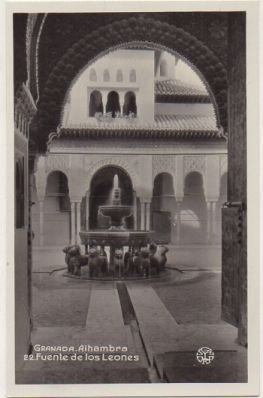 POSTAL ANTIGUA DE GRANADA. ALHAMBRA. FUENTE DE LOS LEONES Nº 22