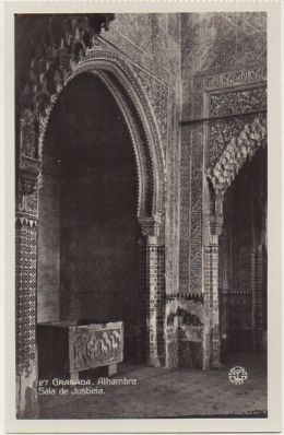 POSTAL ANTIGUA DE GRANADA. ALHAMBRA. SALA DE JUSTICIA Nº 27