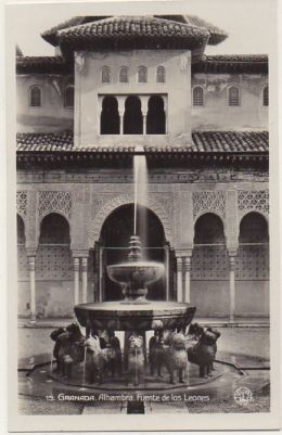 POSTAL ANTIGUA DE GRANADA. ALHAMBRA. FUENTE DE LOS LEONES Nº 19