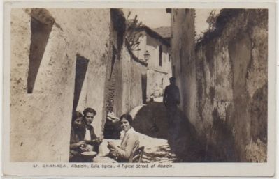 POSTAL ANTIGUA DE GRANADA. ALBAICIN. CALLE TIPICA