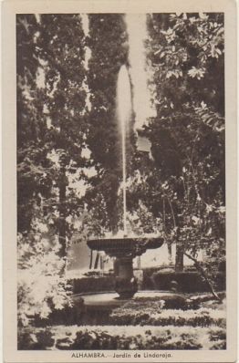 POSTAL ANTIGUA DE GRANADA. ALHAMBRA. JARDIN DE LINDARAJA
